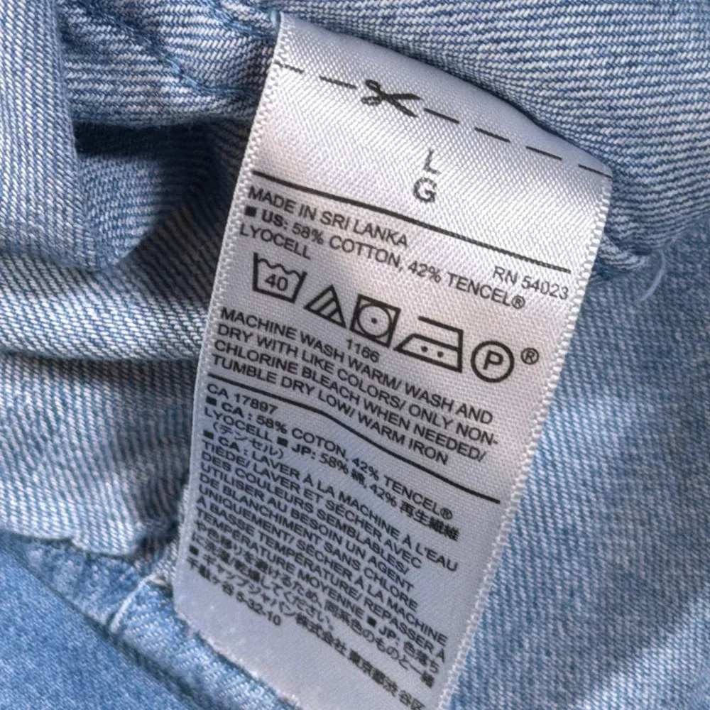 Banana Republic Button Down Shirt Mens Large Blue Slim Fit Denim Cotton Stretch